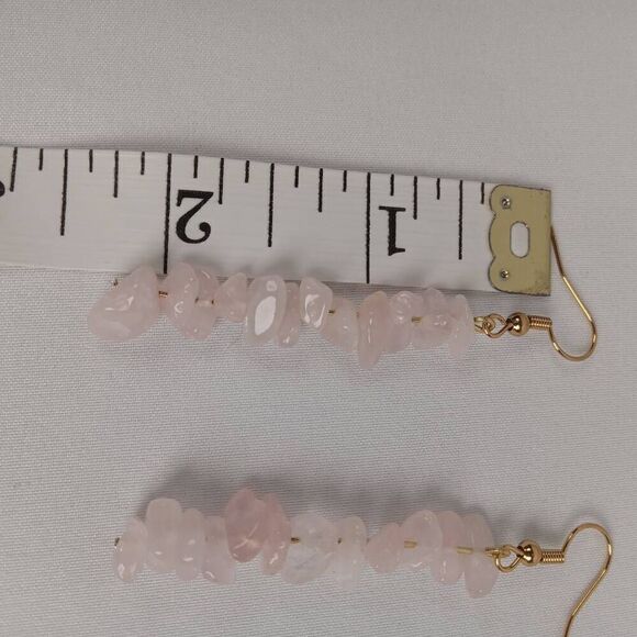 Rose quartz earrings boho bohemian western westerncore bohochic bohemianchic - Picture 2 of 3